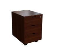 Тумба подкатная 3 ящика. темный орех. 42x54x61