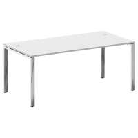 Стол рабочий руководителя на П-обр. м/к БП.СРР-5.9 Белый/Нерж. сталь