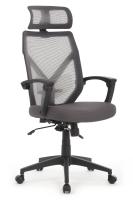 Кресло OLIVER W-203AC Чёрный пластик/Серая сетка 64-64-115*123