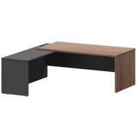 Стол руководителя левый KZP-20L Темный шимо/Графит 2000x2000x750