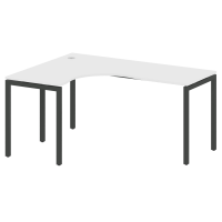 Стол криволинейный левый на П-образном м/к 40БП.СА-4 (L) Белый/Антрацит металл