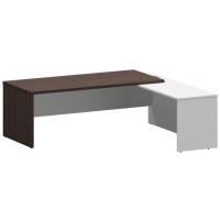 Стол руководителя правый KZP-22R Дуб венге/Белый 2200x2000x750