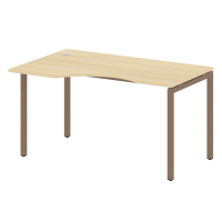 Стол криволинейный левый на П-образном м/к 40БП.СА-2 (L) Акация/Мокко металл