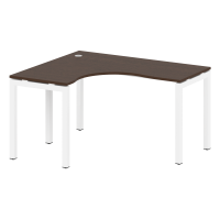 Стол криволинейный левый на П-образном м/к 50БП.СА-3 (L) Венге/Белый металл