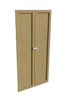 Наполнение двухстворчатого шкафа с деревянными дверьми и вешалкой. дуб светлый. 89x1.9x191