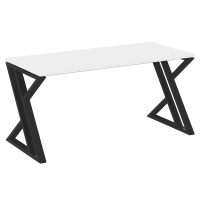 Стол рабочий VR.L-SRZ-4.7 Белый бриллиант/Чёрный металл