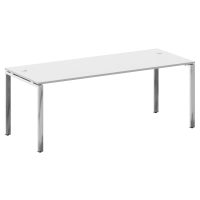 Стол рабочий руководителя на П-обр. м/к БП.СРР-6.8 Белый/Нерж. сталь