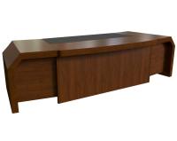 Стол письменный с кожаными вставками 290. темный орех. 290x110x75