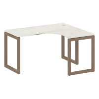 Стол криволинейный правый на О-образном м/к 50БО.СА-3 (R) Дуб наварра/Мокко металл