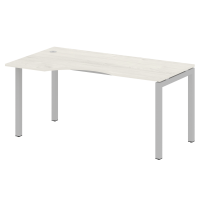 Стол криволинейный левый на П-образном м/к 50БП.СА-1 (L) Дуб наварра/Серый металл