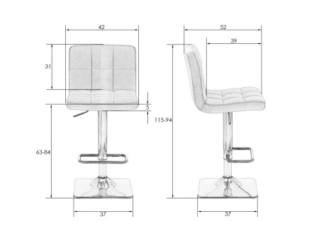 Стул барный DOBRIN GOLDIE, пудрово-розовый велюр (MJ9-32)