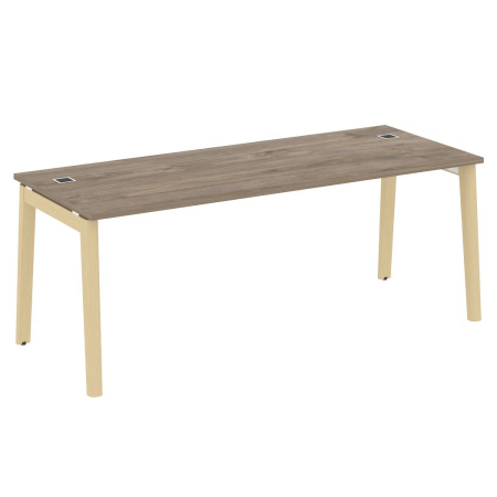 Стол руководителя OW.SRR-6.8 Тиквуд тёмный/Дуб светлый/Белый металл 1980*800*750