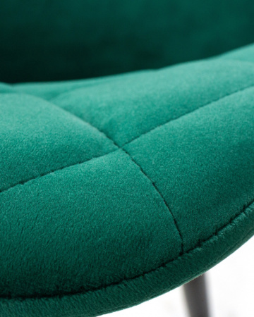 Стул для кухни DOBRIN ROBERT, черные матовые ножки, велюр V108-64 Зелёный