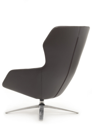 Кресло+ оттоманка Selin F1705 Тёмно-коричневая кожа (3А MND6610)