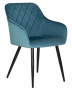 Стул для кухни DOBRIN ROBERT, черные матовые ножки, велюр V108-108 Морская волна
