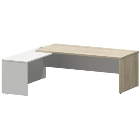 Стол руководителя левый KZP-22L Кронберг/Белый 2200x2000x750
