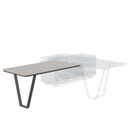 Стол приставной СФ-573415.1 Дуб серый/Черный графит