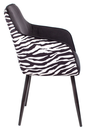 Кресло Бюрократ CH-380F черный зебра на ножках металл