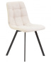 Стул для кухни DOBRIN ALEX SQUARE, черные матовые ножки, кремовая ткань (UF860-01B)