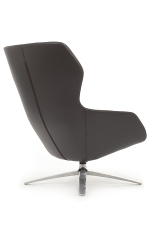 Кресло+ оттоманка Selin F1705 Тёмно-коричневая кожа (3А MND6610)