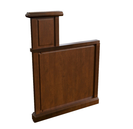 Washington - Боковая панель для ресепшн левая. темный орех. 7x87x115