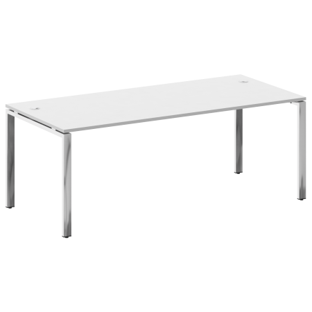 Стол рабочий руководителя на П-обр. м/к БП.СРР-6.9 Белый/Нерж. сталь Стол рабочий руководителя на П-обр. м/к БП.СРР-6.9 Белый/Нерж. сталь