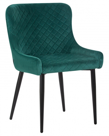 Стул для кухни DOBRIN RICHARD, черные матовые ножки, зелёный велюр (V108-64)