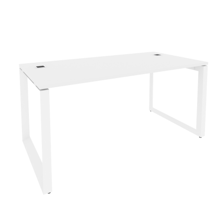 Стол рабочий руководителя на О-образном м/к O.MO-SRR-4.8 Белый бриллиант/Белый металл 1580*800*750