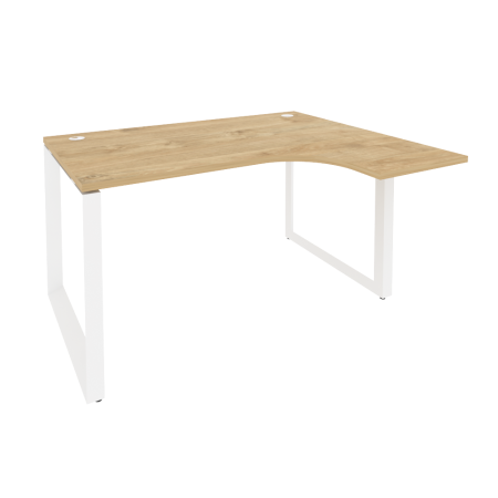 Стол эргономичный правый на О-образном м/к O.MO-SA-3 (R) Тиквуд светлый/Белый металл