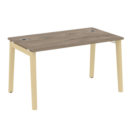 Стол руководителя OW.SRR-3.8 Тиквуд тёмный/Дуб светлый/Белый металл 1380*800*750