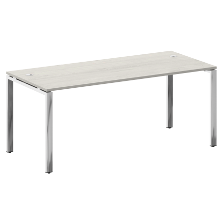 Стол рабочий руководителя на П-обр. м/к БП.СРР-5.8 Дуб наварра/Нерж. сталь