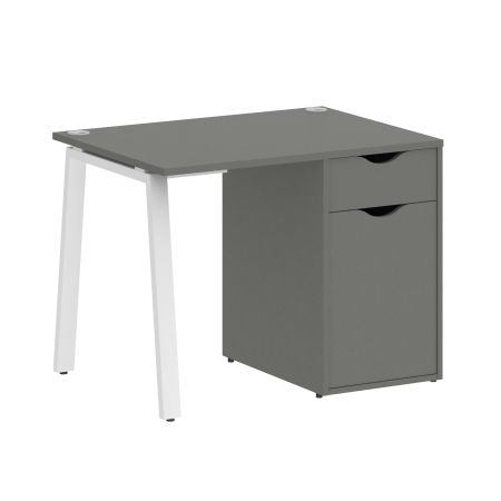 Стол письменный VR.SP-3-98.1.A Металлик/Белый металл