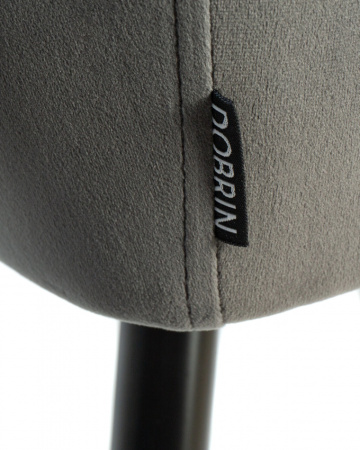 Стул для кухни DOBRIN ROBERT, черные матовые ножки, велюр V108-92 Антрацит