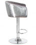 Стул барный DOBRIN DARCY SHINY, серый велюр с серебряными пайетками