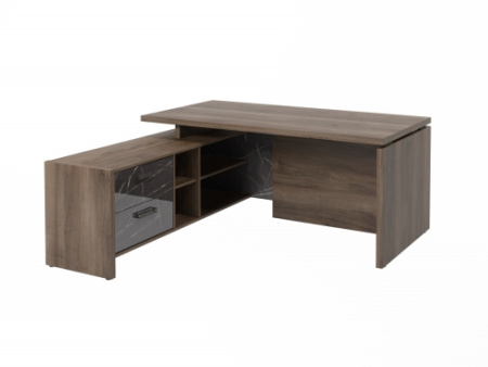 Стол FB-117L.GG левый. Фурнитура ЧЕРНАЯ. Размер: 1700*1800*750 мм