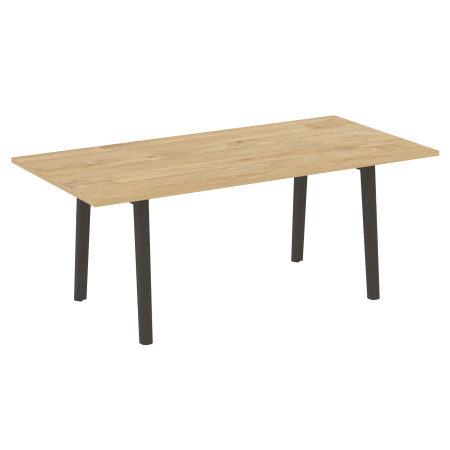 Стол переговорный OW.PRG-19 Тиквуд светлый/Дуб тёмный/Антрацит металл 1980*980*750