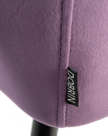 Стул для кухни DOBRIN ROBERT, черные матовые ножки, велюр V108-45 Темно-фиолетовый