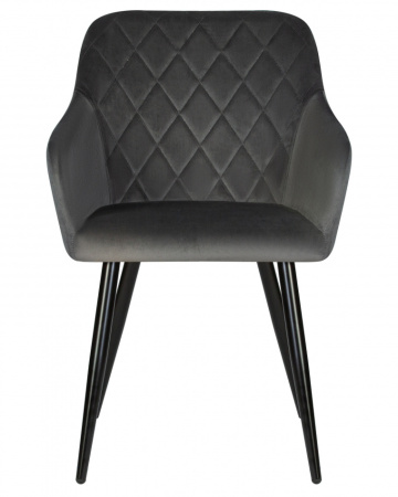 Стул для кухни DOBRIN ROBERT, черные матовые ножки, велюр V108-92 Антрацит
