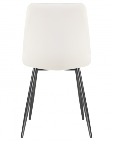 Стул для кухни DOBRIN ALEX, черные матовые ножки, белая экокожа (P-02)