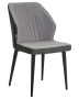 Стул для кухни DOBRIN KEVIN, черные матовые ножки, Сиденье серая ткань FC-09, Спинка антрацит кожзам RU-08