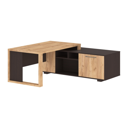 Стол руководителя с тумбой ACT 1918(R) Дуб Бофорд/Венге Магия