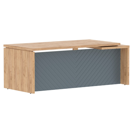 Стол руководителя TLCT 209(L) Дуб Бофорд Z/Серо-голубой 2000х900х750