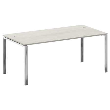 Стол рабочий руководителя на П-обр. м/к БП.СРР-5.9 Дуб наварра/Нерж. сталь