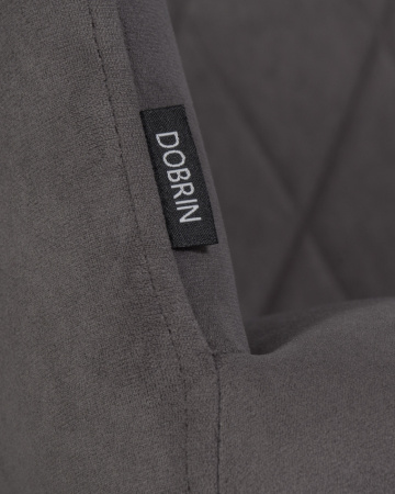 Стул для кухни DOBRIN ROBY, ЭМАЛЬ ЧЕРНЫЙ МУАР велюр Catania Chocolate