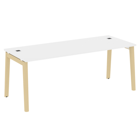 Стол руководителя OW.SRR-6.8 Белый бриллиант/Дуб светлый/Белый металл 1980*800*750 Стол руководителя OW.SRR-6.8 Белый бриллиант/Дуб светлый/Белый металл 1980*800*750