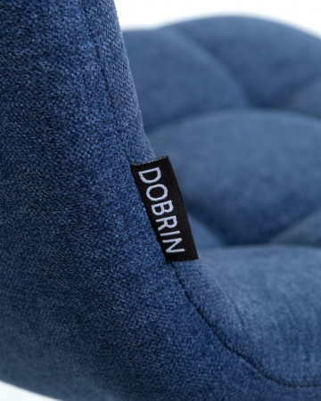 Стул барный DOBRIN NICOLE, черные матовые ножки, синяя ткань (UF860-14B)