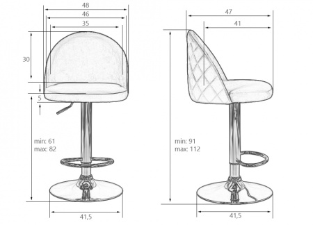 Стул барный DOBRIN MILANA, черный велюр (MJ9-101)