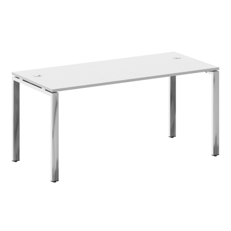 Стол рабочий руководителя на П-обр. м/к БП.СРР-4.7 Белый/Нерж. сталь