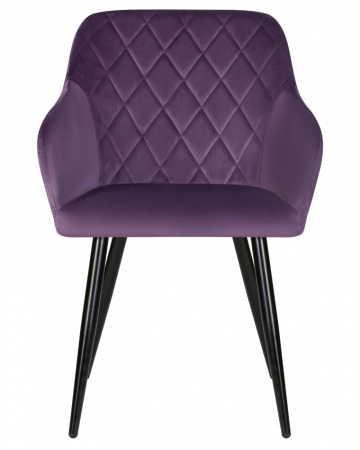 Стул для кухни DOBRIN ROBERT, черные матовые ножки, велюр V108-45 Темно-фиолетовый