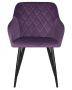 Стул для кухни DOBRIN ROBERT, черные матовые ножки, велюр V108-45 Темно-фиолетовый